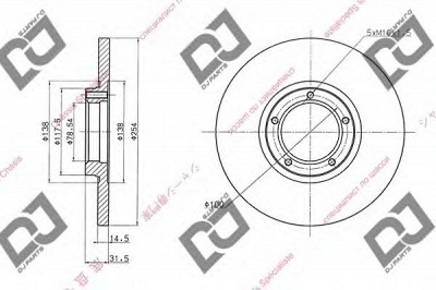 DJ PARTS bd1473 -  Тормозной диск